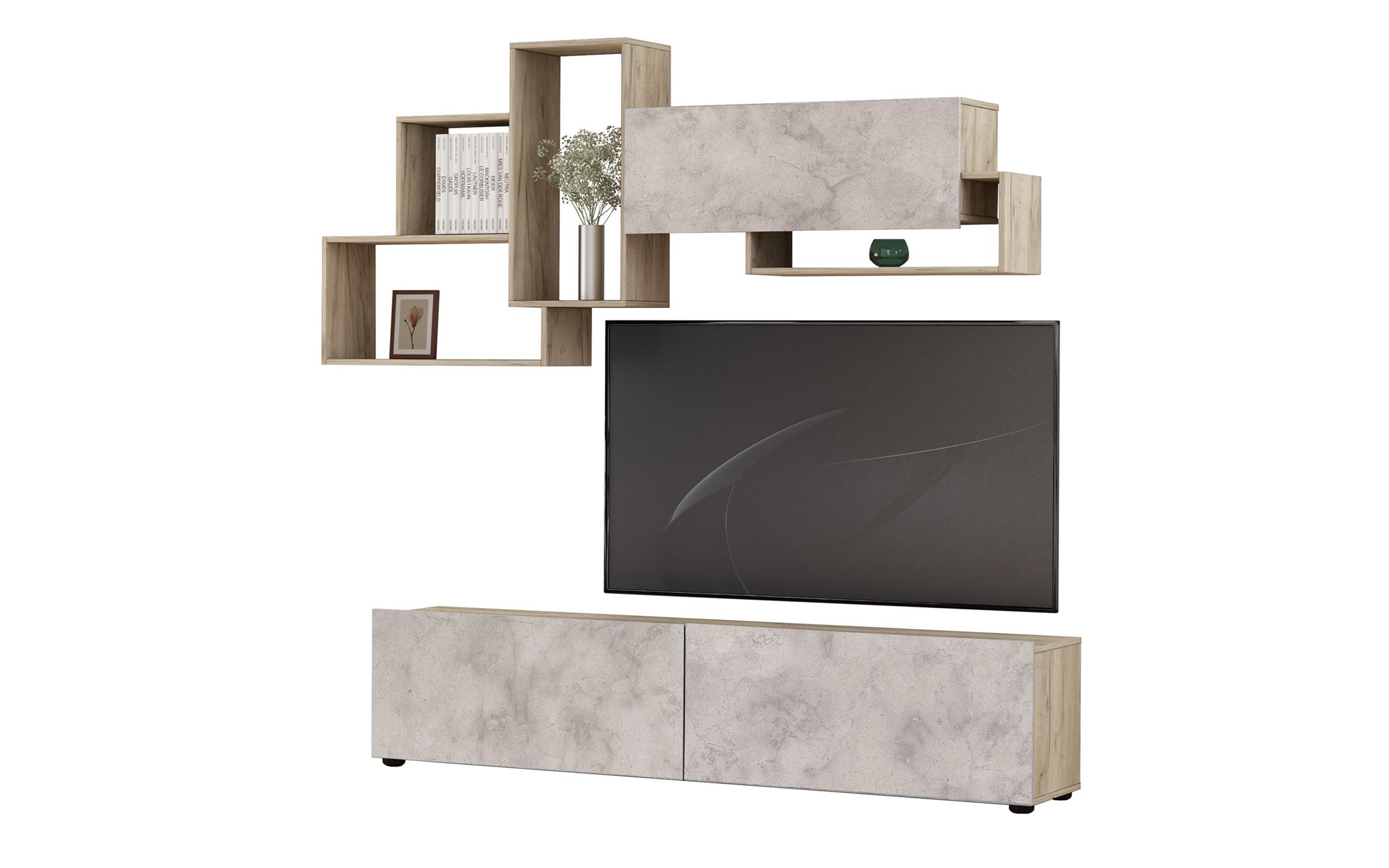 Biblioteca Zaria, stejar gri + gri  1